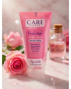 غسول وجه CARE & MORE بماء الورد – Micellar Water للبشرة العادية والجافة