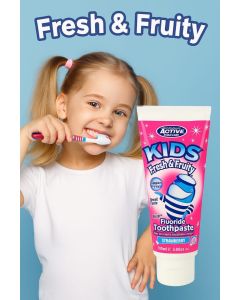 معجون اسنان للاطفال بنكهة الفراولة – Kids Fresh & Fruity Fluoride Toothpaste
