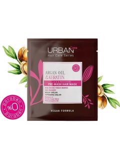  ماسك شعر معالج قبل الاستحمام زيت الارغان والكيراتين ببشعر الضعيف والمتقصف Urban care 50 ml