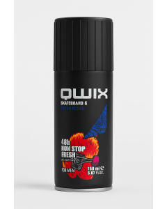 مزيل عرق بخاخ QWIX Skateboard & Fresh Roses للرجال 150ml
