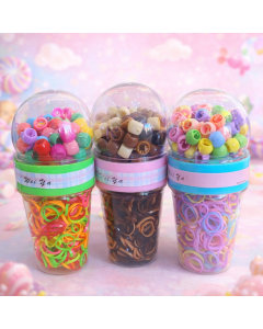 علبة خرز ومطاط شعر 2×1 للأطفال