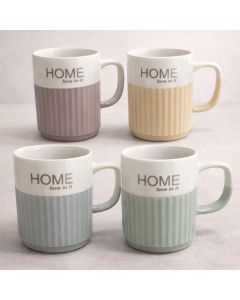 مج سيراميك “HOME love in it” بتصميم مخطط عصري