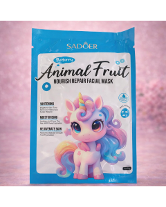 ماسك الوجه بالتوت الأزرق Animal Fruit Blueberry Facial Mask من SADOER يونيكورن 