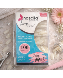 أظافر تركيب لونغ أوفال احترافية – 100 حبة (Nascita Professional Long Oval Nails)