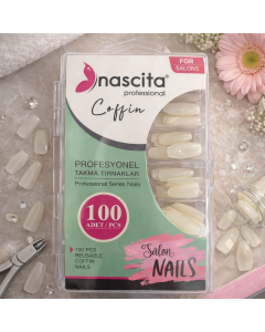 أظافر تركيب كوفن احترافية – 100 حبة (Nascita Professional Coffin Nails)