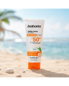كريم واقي شمس باباريا للوجه بعامل حماية SPF 50+ بالألوفيرا - 75 مل