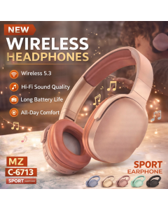 سماعات بلوتوث لاسلكية MZ C-6713 – صوت قوي وراحة طول اليوم