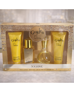 طقم عطر نسائي Golden Dew Pour Femme 4 قطع – V.V.LOVE