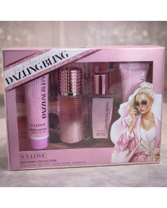 طقم عطر نسائي Pink Shimmer Dazzling 4 قطع – V.V.LOVE
