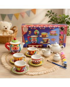 طقم شاي تلوين سيراميك للأطفال – 15 قطعة