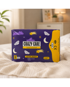 فوط صحية ليلية Crazy Care Ultra Night – 8 قطع