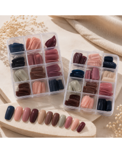 طقم اظافر تركيب مربعة كلاسيك Nail Art – 144 قطعة