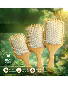 فرشاية شعر خشب طبيعية ابيض – Wooden Hair Brush