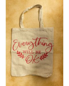 شنطة قماش خيش بتصميم تحفيزي – Everything Will Be OK