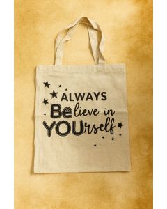 شنطة قماش خيش بتصميم تحفيزي – Always Believe in Yourself