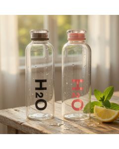مطرة مي شفافة تصميم H2O مع غطا محكم
