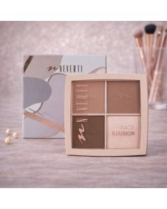 باليت كونتور وهايلايتر 4 ألوان من نيفرتي Neverti Face Illusion Highlighter Contour Palette NP 208.001
