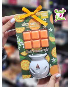 مبخرة زيت عطري مع شمع معطر مكعبات tangerine