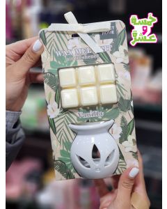 مبخرة زيت عطري مع شمع معطر مكعبات vanilla