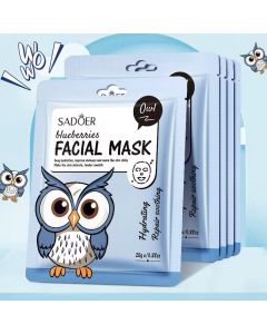 ماسك الوجه بالتوت الأزرق Blueberries Facial Mask من SADOER – Owl Series