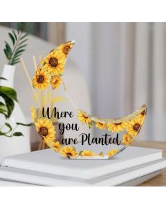ديكور هلال اكريليك بزهور دوار الشمس – Bloom Where You Are Planted