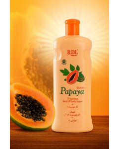 لوشن مرطب لليد والجسم بابايا 600 مل RDL Papaya Whitening Hand & Body Lotion + Vitamin E