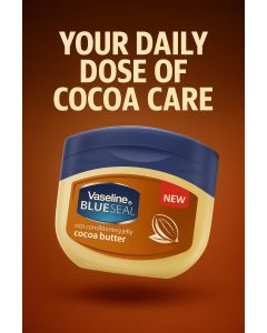 Vaseline BLUESEAL Cocoa Butter – فازلين بلو سيل بزبدة الكاكاو – مرطب عميق للجسم والشفايف 100 مل