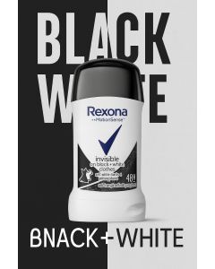 مزيل عرق Rexona Invisible Black + White ستيك – بلا آثار، حماية وانتعاش 48 ساعة