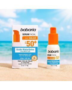 سيروم واقي شمس باباريا بحمض الهيالورونيك SPF 50+ – 30 مل
