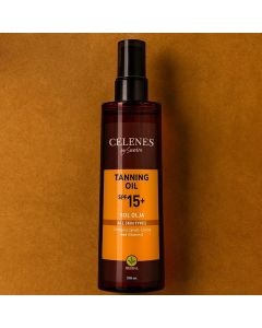 زيت تسمير تان البشرة العشبي من سيلينس بعامل حماية من الشمس 15، 200 مل celenes tanning oil