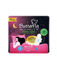 فوط ليلية Butterfly Dreamy Nights – تغطية XL وحماية طوال الليل | 8 فوط