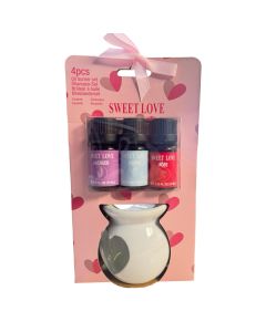 مبخرة زيت عطري مع 3 علب عطر 