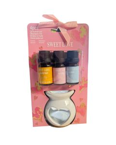 مبخرة زيت عطري مع 3 علب عطر 