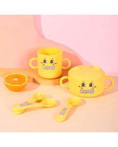 طقم ادوات طعام اطفال بلاستيك آمن – Happo Kids Feeding Set