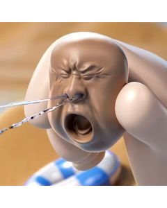 لعبة وجه بتخرح المي من الانف 