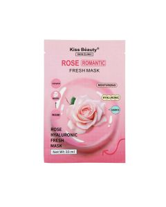 ماسك الوجه بالورد وحمض الهيالورونيك – Kiss Beauty Rose Romantic (30 مل)