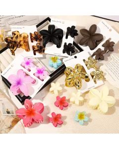 طقم ملقط شعر بشكل زهرة – 3 قطع