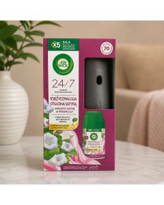 معطر جو أوتوماتيكي Air Wick 24/7 زنبق القمر والساتان الناعم مع الجهاز