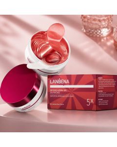 ماسك تحت العين بالببتيدات LANBENA خمري - 60 قطعة (30 زوج)