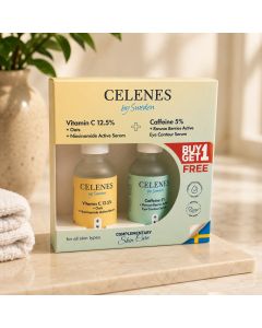 بكج سيروم فيتامين C وسيروم الكافيين سيلينز السويدية - celenes by sweden
