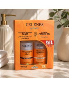 بكج جل غسول رغوي + تونر فيتامين C سيلينز السويدية - celenes by sweden