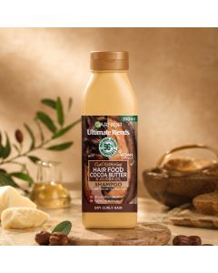 شامبو Garnier Ultimate Blends Hair Food بزبدة الكاكاو وزيت الجوجوبا – 350 مل