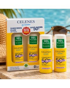 سيلينز واقي شمس فلويد للبشرة SPF 50+ عرض 1+1 - Celenes by Sweden